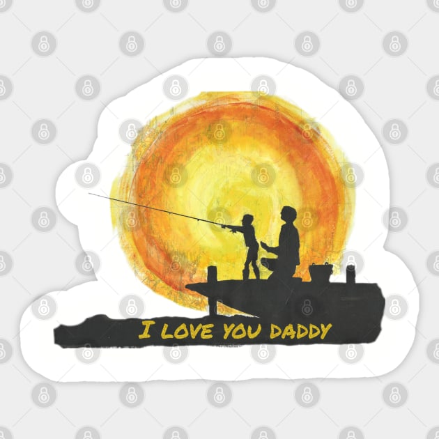 I Love You Daddy Sticker by Marjansart 